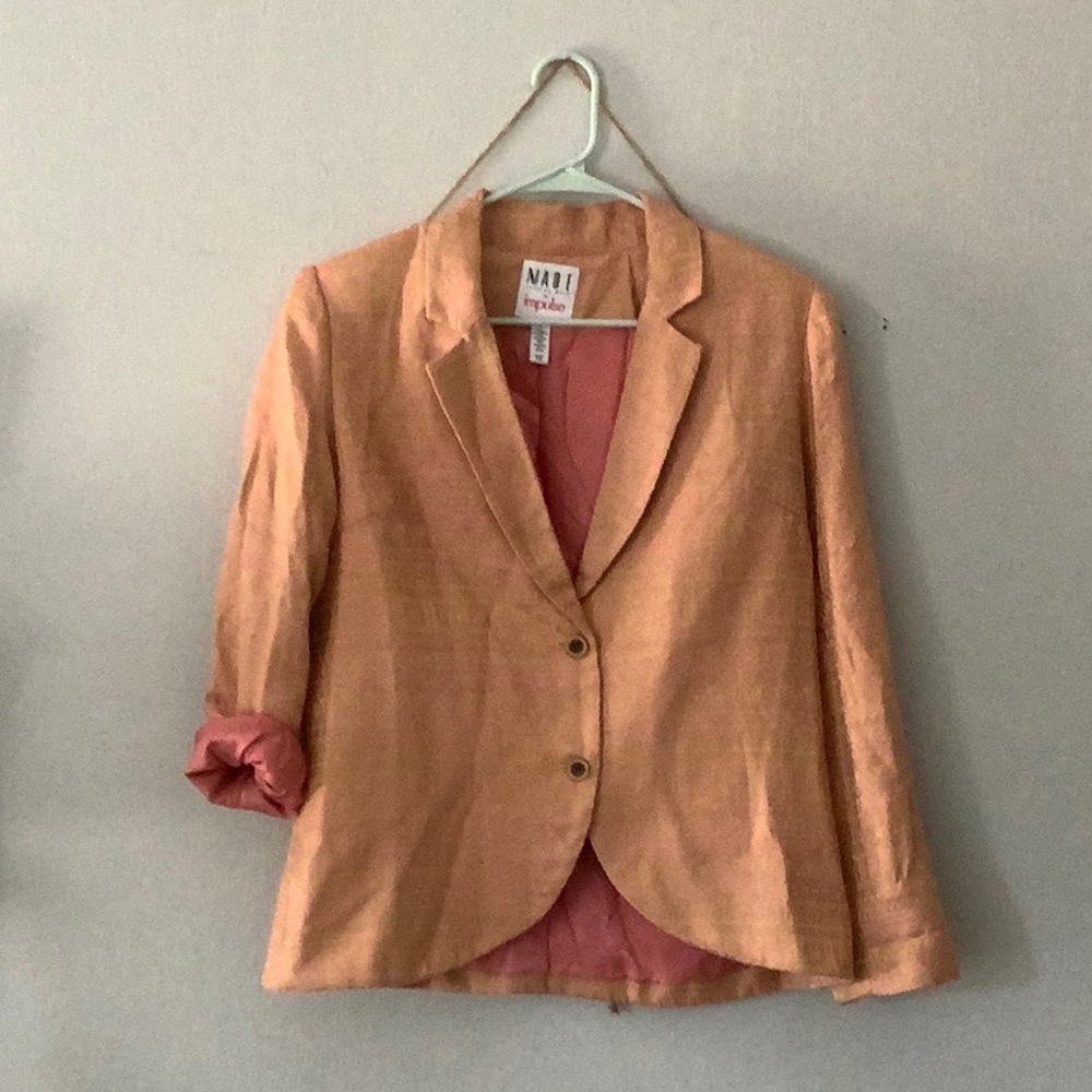 Gold and pink printed blazer💕